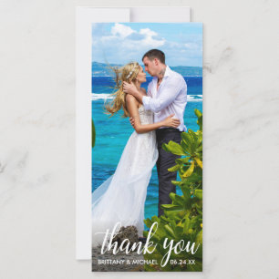 Carte Mariage Merci Bride Groom Photo Long Card