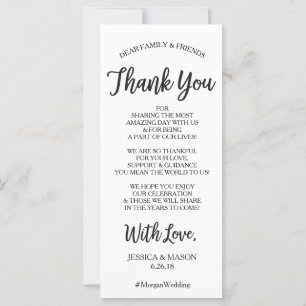 Carte mariage Merci Place - Hello Script