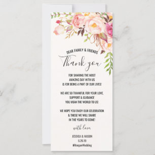 Carte mariage Merci Place - Rose antique