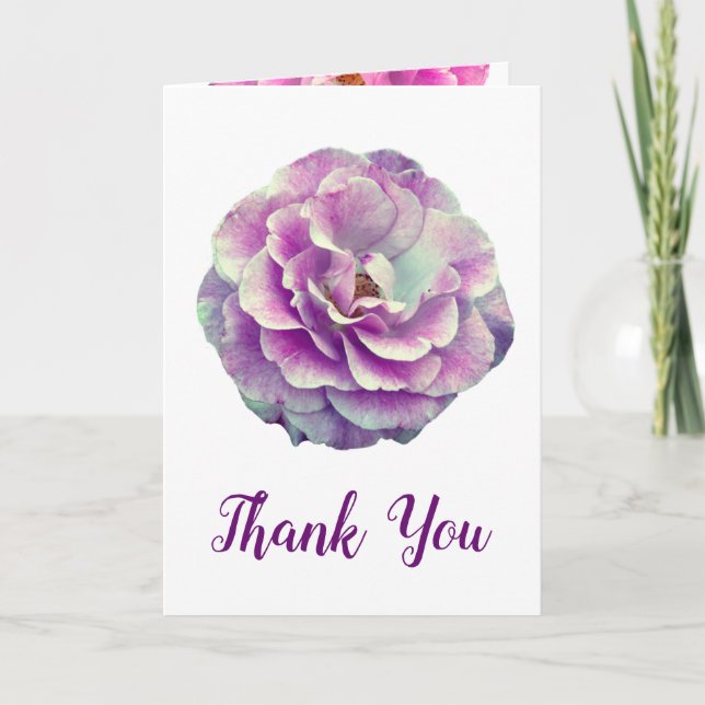 Carte Mariage Merci rose (Devant)