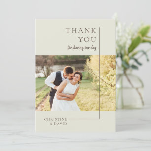 Carte Mariage minimaliste Élégant Merci