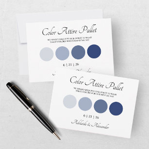 Carte Mariage Moderne à l'aquarelle Bleu de la Côte