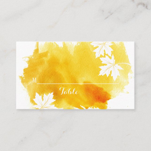 Carte mariage moderne aquarelle jaune (Devant)