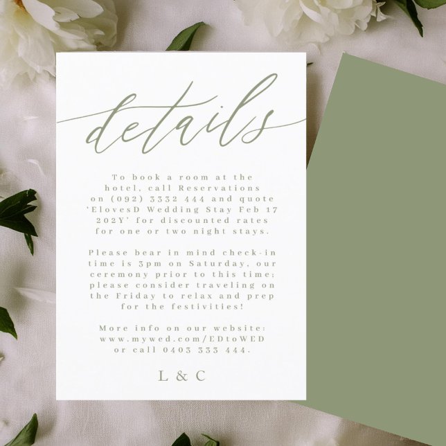 Carte Mariage moderne blanche et verte (Créateur téléchargé)
