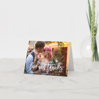 Mariage Moderne Brush Script Aimer Merci Plier Not