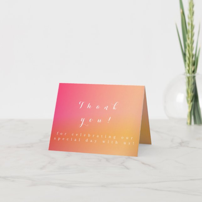 Carte Mariage moderne coucher de soleil Ombre Merci (Devant)