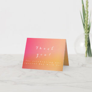 Carte Mariage moderne coucher de soleil Ombre Merci