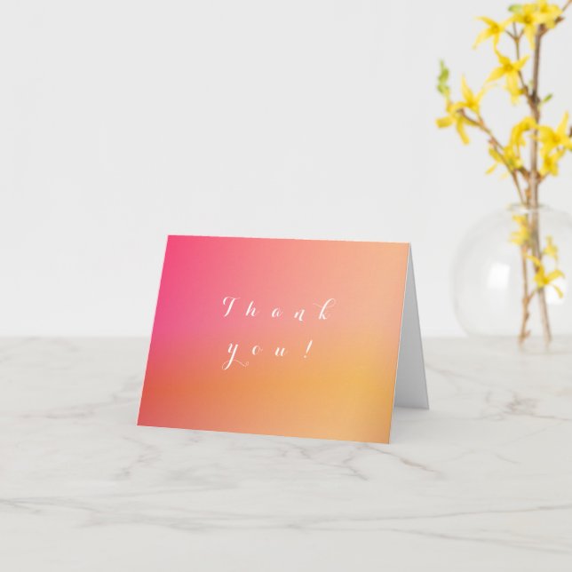 Carte Mariage moderne Orange Ombre Merci (Fleur jaune)