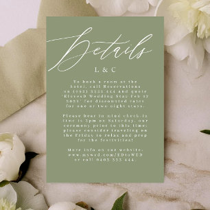 Carte Mariage moderne Sage vert et blanc