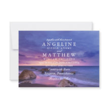 Carte Mariage moderne Tropical Beach Sand Sunset S