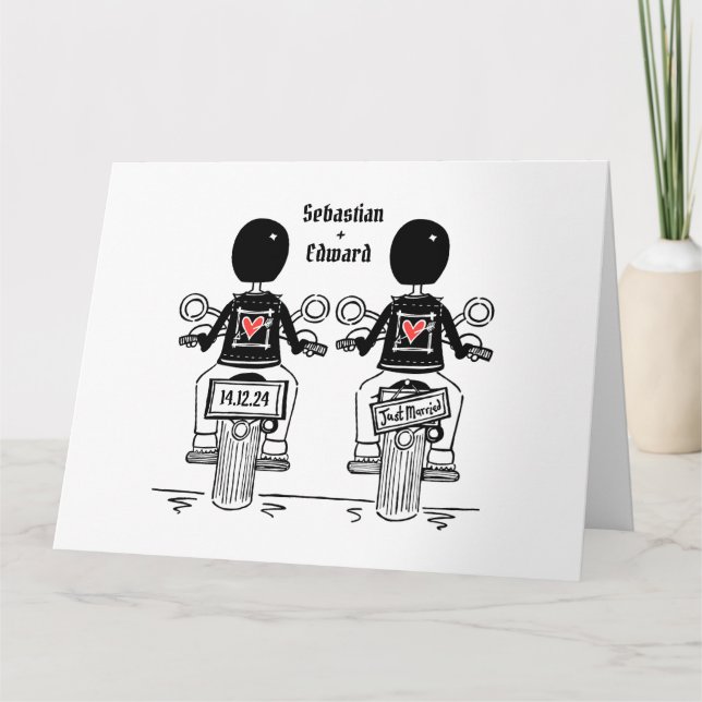 Carte Mariage motocyclette Grooms (Devant)