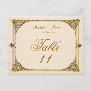 Carte mariage Numéro de table Antique / Cadre Vint