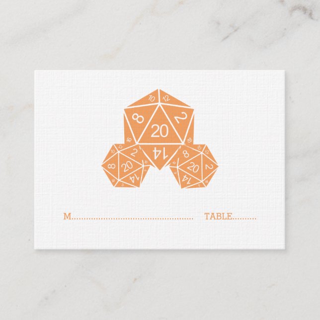 Carte Mariage orange D20 Dice (Devant)