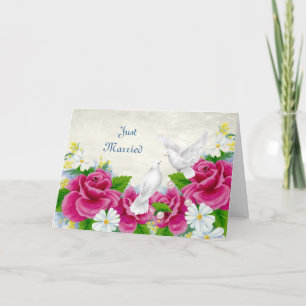 Carte Mariage ou Anniversaire - Des Roses de colombes ma