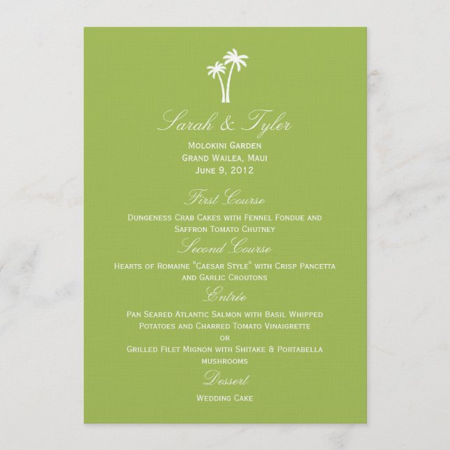Carte Mariage Palm Trees - Chaux (Devant)