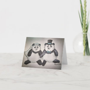 Carte mariage Panda