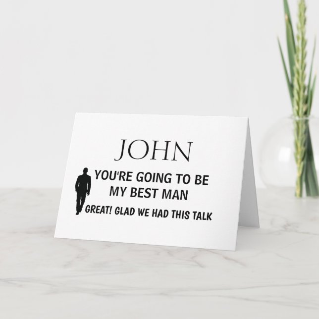 Carte MARIAGE PERSONNALISÉE MEILLEUR HOMME (Devant)