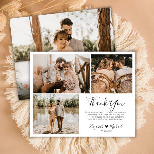 Carte Mariage photo Collage Merci Script
