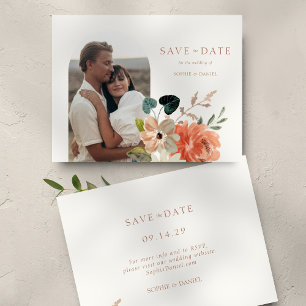 Carte Mariage photo Floral Watercolor