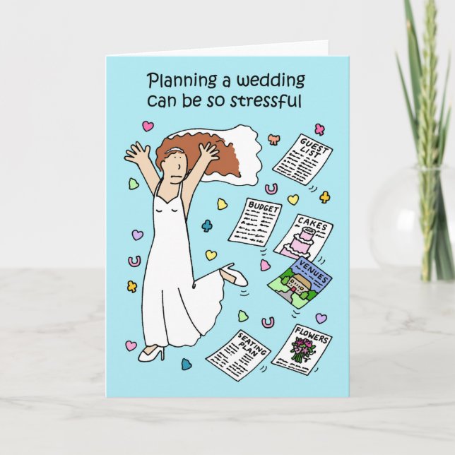 Carte Mariage Planification Stress Bridal Cartoon (Devant)