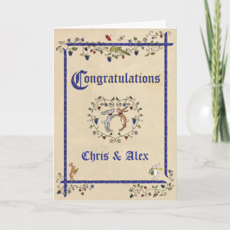 Carte mariage pour animaux médiévaux (M. & M.)