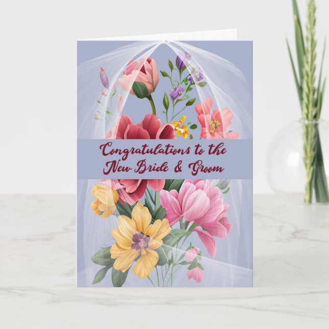 Carte mariage pour nouvelle mariée et chambre avec (Devant)