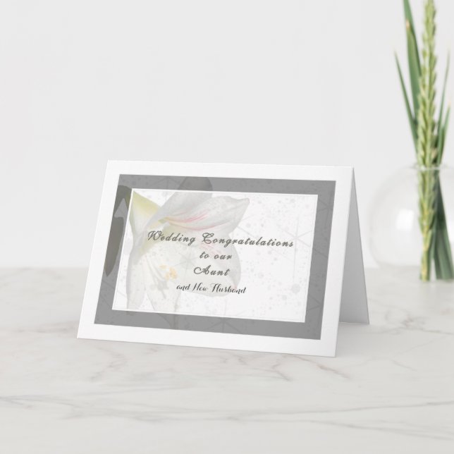 Carte mariage pour tante et nouveau mari (Devant)