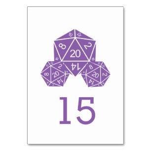 Carte Mariage pourpre D20 Dice