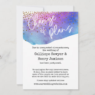 Carte Mariage reportée Confetti & Aquarelle