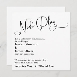 Carte Mariage reportée "Nouveau plan"