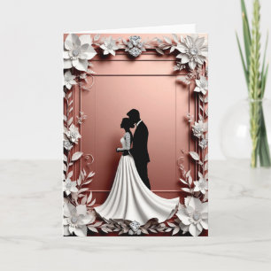 Carte Mariage Romantique Avec des Détails Floraux de Mar