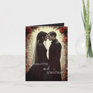 Carte Mariage romantique en Elégance noire