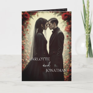 Carte Mariage romantique en Elégance noire