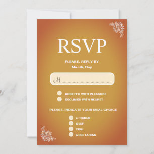 Carte Mariage romantique en terre cuite moderne RSVP