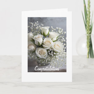 Carte Mariage Roses blanches
