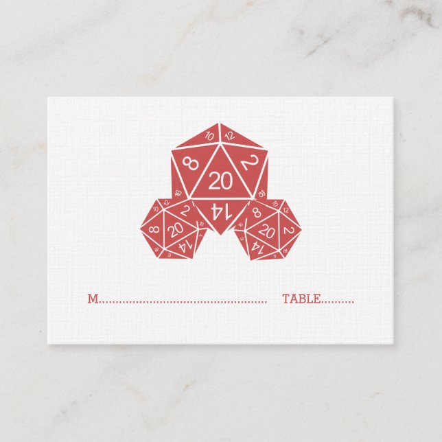 Carte Mariage rouge D20 Dice (Devant)