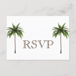 Carte Mariage RSVP 3 Entree Tropical Palm Tree Men