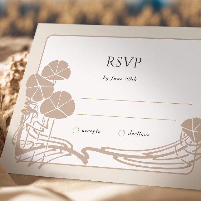 Carte Mariage RSVP à crème botanique chic (Créateur téléchargé)