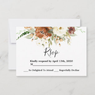 Carte mariage RSVP Automne