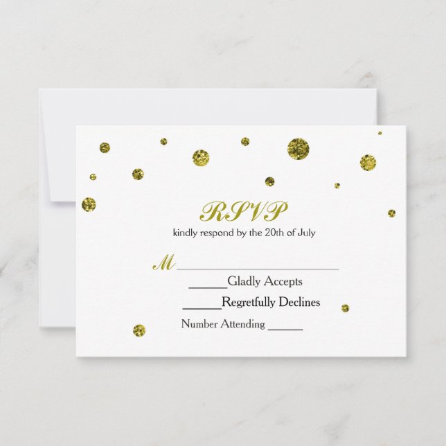 Carte Mariage RSVP aux points de Parties scintilla (Devant)