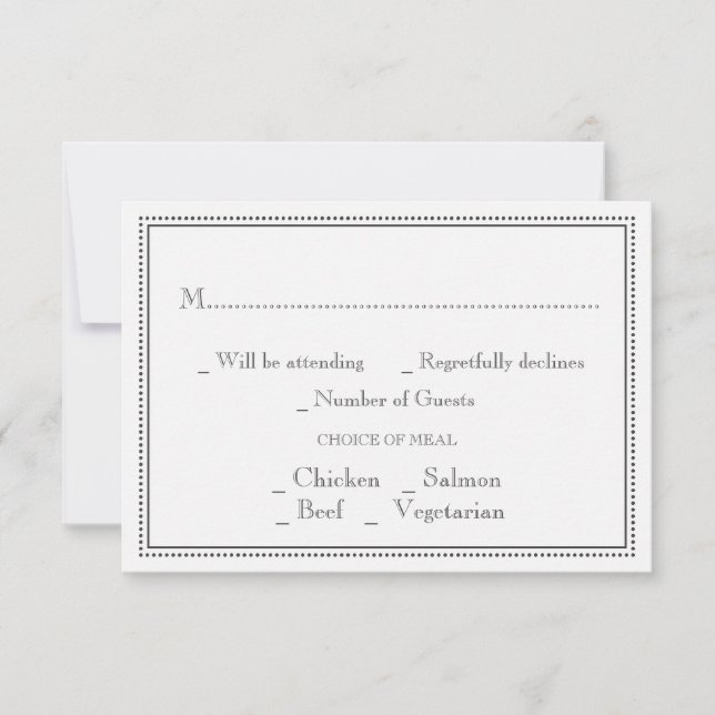 Carte Mariage RSVP Chalkboard (Devant)