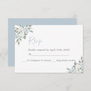 Carte mariage RSVP Dusty Blue Floral