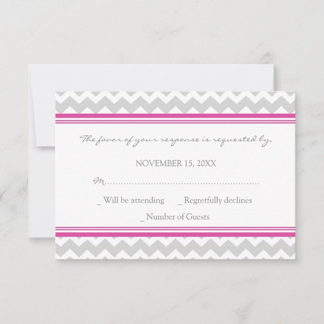 Carte Mariage RSVP Gris Rose Chaud (Devant)