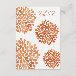 Carte Mariage RSVP Orange Autumn Floral Blooms