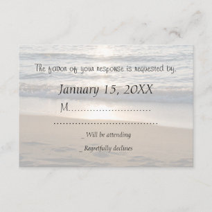 Carte Mariage RSVP Wave at Sunset