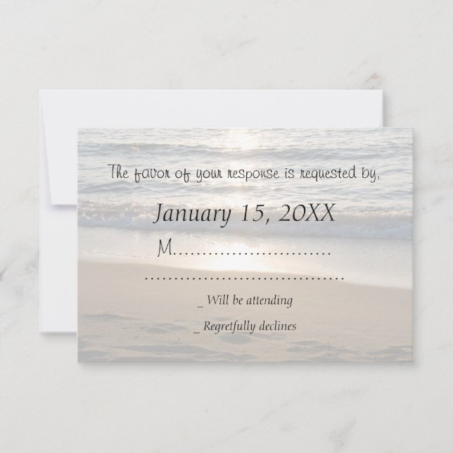 Carte Mariage RSVP Wave at Sunset (Devant)
