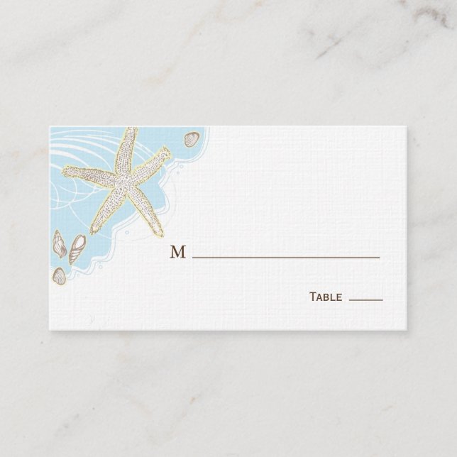 Carte Mariage Seashell Place/Siège (Devant)
