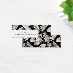 Carte Mariage Silver Luxurious Tropical Foliage