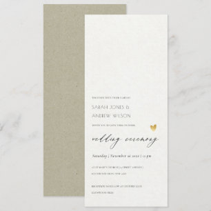 Carte mariage SIMPLE ELEGANT GOLD KRAFT TYPOGRAPHI