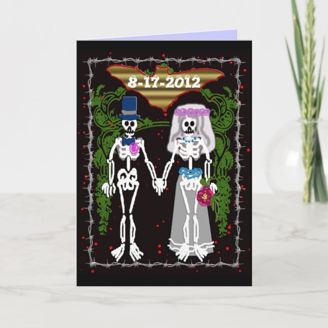 Carte mariage squelette 1 (Devant)